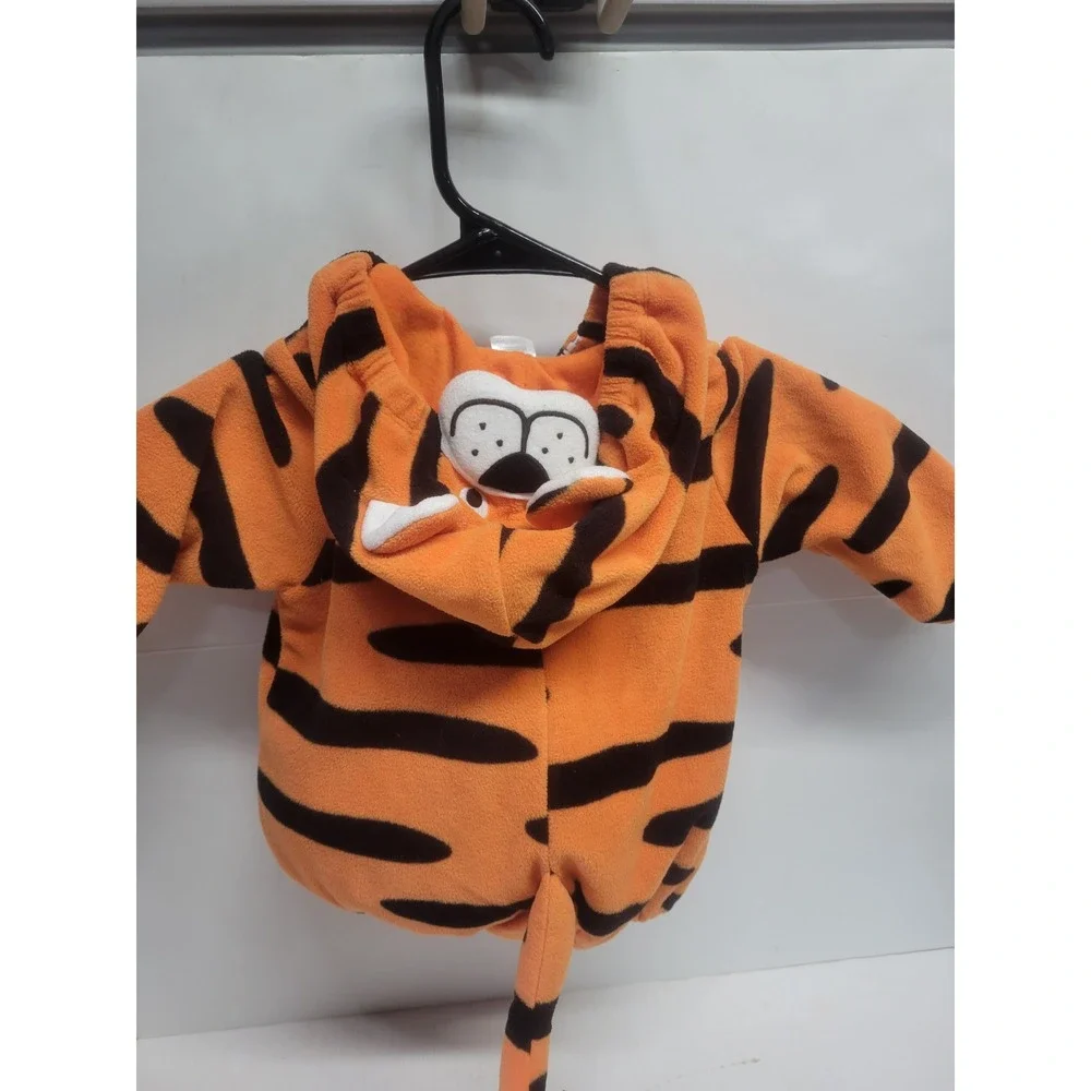 Carters Baby Tiger Costume Set 6-9 Months Orange Black‎ Fleece Hooded 2pc Outfit